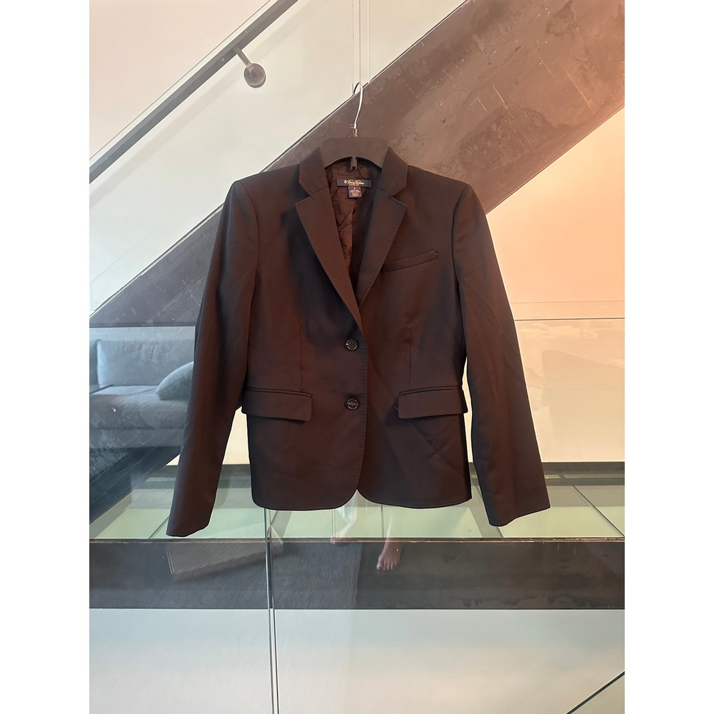 Brooks Brothers Womens 4 Black 100% Italian Wool Classic Fit Blazer Jacket